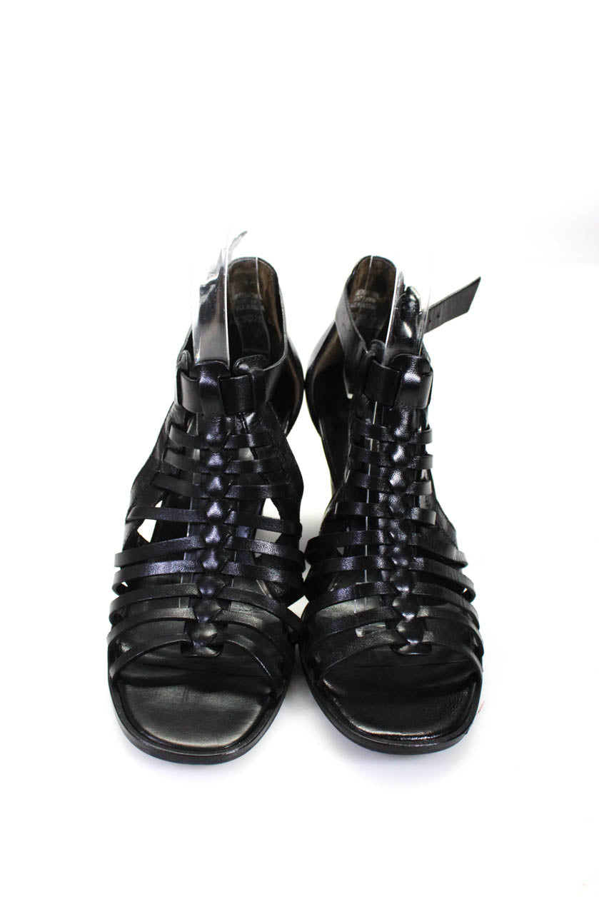 Black Jenny Studded Gladiator Sandals | SilkFred US